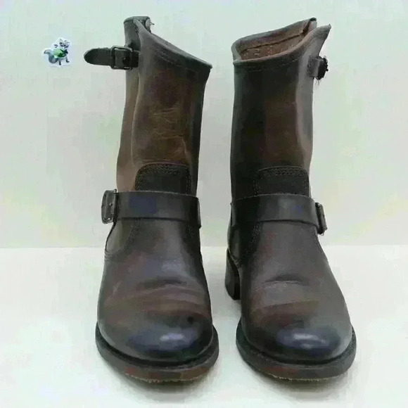 Frye Jet Engineer 150 TH Anniversary Women's Brown Leather Short Boots Size US 7 - Picture 5 of 12